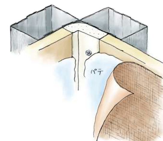 ビニール ペンキorクロス下地材 発泡入隅コーナー9.5 長さ2.6ｍ